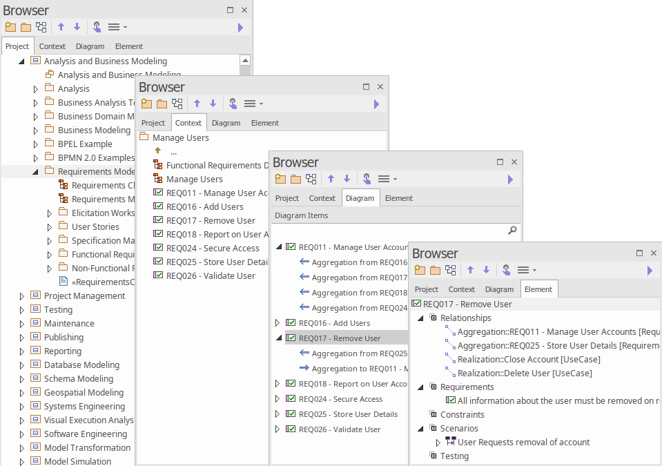 UML軟件開發與建模工具Enterprise Architect版本15更新詳解(四):擴展項目瀏覽器 UML軟件開發與建模工具Enterprise Architect版本15更新詳解(四):擴展項目瀏覽器