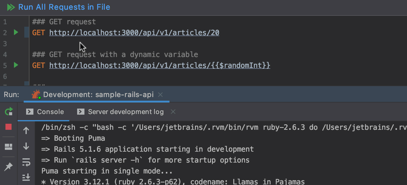 運行文件中的所有請求 運行文件中的所有請求