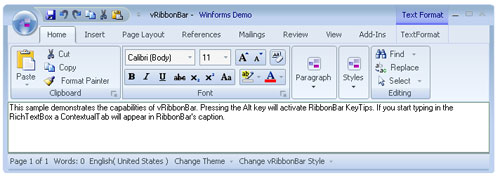 RibbonBar - Contextual Tabs